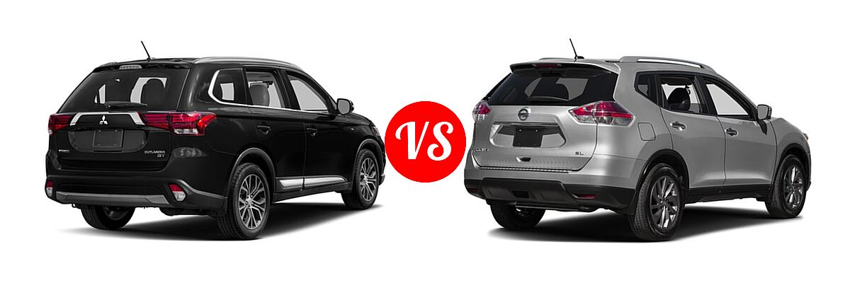 2016 Mitsubishi Outlander SUV GT vs. 2016 Nissan Rogue SUV SL - Rear Right Comparison