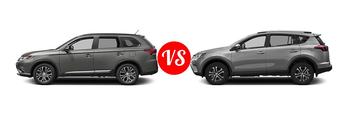 2016 Mitsubishi Outlander SUV SEL vs. 2016 Toyota RAV4 SUV LE - Side Comparison