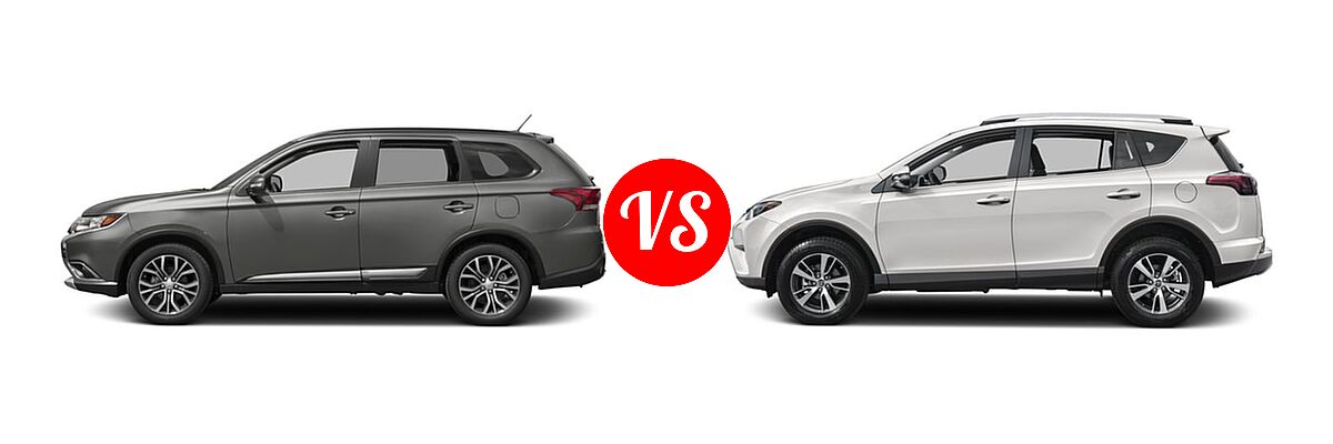 2016 Mitsubishi Outlander SUV SEL vs. 2016 Toyota RAV4 SUV XLE - Side Comparison