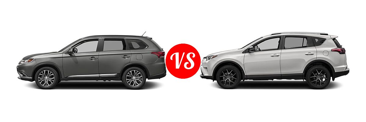 2016 Mitsubishi Outlander SUV SEL vs. 2016 Toyota RAV4 SUV SE - Side Comparison