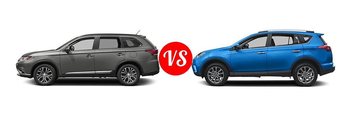 2016 Mitsubishi Outlander SUV SEL vs. 2016 Toyota RAV4 SUV Limited - Side Comparison
