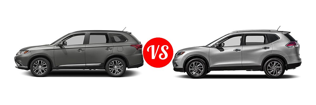 2016 Mitsubishi Outlander SUV SEL vs. 2016 Nissan Rogue SUV SL - Side Comparison