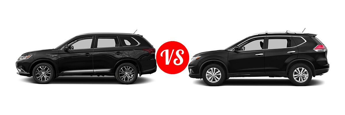 2016 Mitsubishi Outlander SUV GT vs. 2016 Nissan Rogue SUV S / SV - Side Comparison