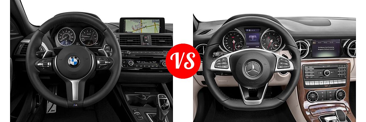 2017 BMW 2 Series M240i xDrive Convertible M240i xDrive vs. 2017 Mercedes-Benz SLC-Class Convertible SLC 300 - Dashboard Comparison