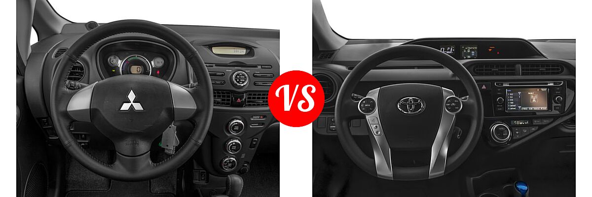 2016 Mitsubishi i-MiEV Hatchback ES vs. 2016 Toyota Prius c Hatchback Four / One / Persona Series / Three / Two - Dashboard Comparison