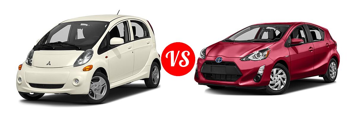 2016 Mitsubishi i-MiEV Hatchback ES vs. 2016 Toyota Prius c Hatchback Four / One / Persona Series / Three / Two - Front Left Comparison