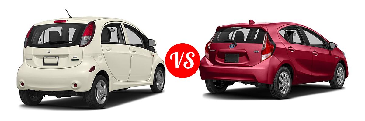 2016 Mitsubishi i-MiEV Hatchback ES vs. 2016 Toyota Prius c Hatchback Four / One / Persona Series / Three / Two - Rear Right Comparison