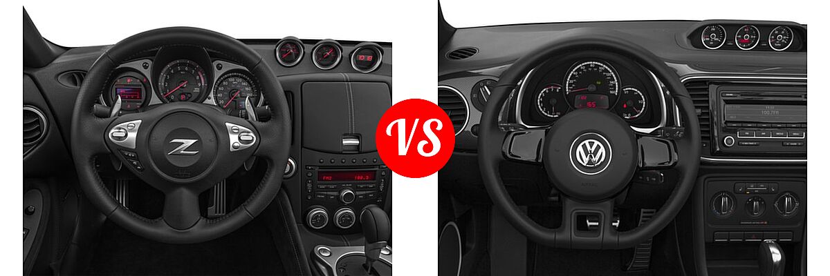 2016 Nissan 370Z Convertible 2dr Roadster Auto / Touring / Touring Sport vs. 2016 Volkswagen Beetle Convertible Convertible 1.8T S / 1.8T SE / 1.8T SEL - Dashboard Comparison