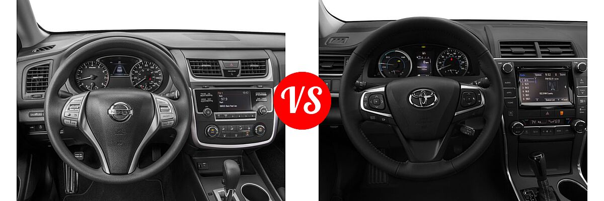 2016 Nissan Altima Sedan 2.5 / 2.5 S / 2.5 SV vs. 2016 Toyota Camry Hybrid Sedan LE / SE / XLE - Dashboard Comparison