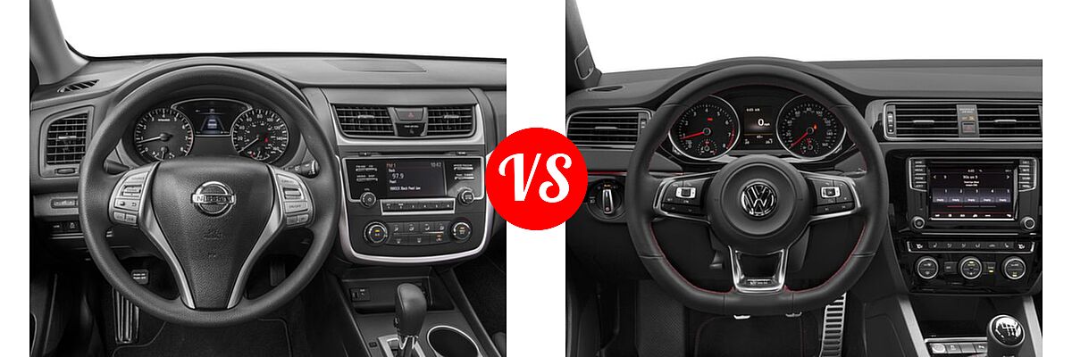 2016 Nissan Altima Sedan 2.5 / 2.5 S / 2.5 SV vs. 2016 Volkswagen Jetta 2.0T GLI SE Sedan 2.0T GLI SE - Dashboard Comparison