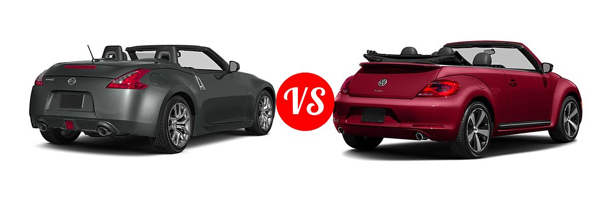 2016 Nissan 370Z Convertible 2dr Roadster Auto / Touring / Touring Sport vs. 2016 Volkswagen Beetle Convertible Convertible 1.8T S / 1.8T SE / 1.8T SEL - Rear Right Comparison