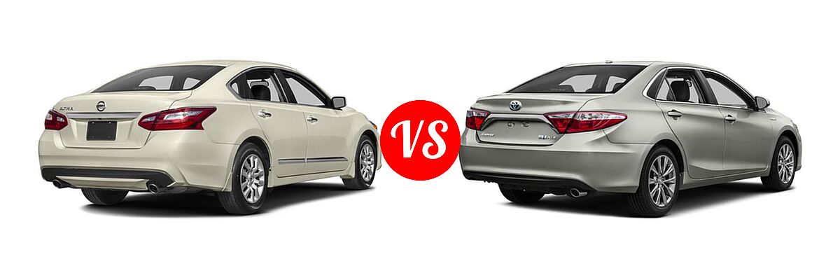 2016 Nissan Altima Sedan 2.5 / 2.5 S / 2.5 SV vs. 2016 Toyota Camry Hybrid Sedan LE / SE / XLE - Rear Right Comparison