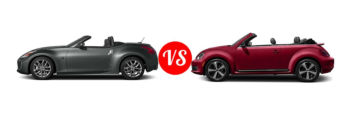 2016 Nissan 370Z Convertible 2dr Roadster Auto / Touring / Touring Sport vs. 2016 Volkswagen Beetle Convertible Convertible 1.8T S / 1.8T SE / 1.8T SEL - Side Comparison