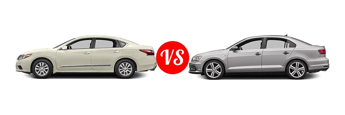 2016 Nissan Altima Sedan 2.5 / 2.5 S / 2.5 SV vs. 2016 Volkswagen Jetta 2.0T GLI SE Sedan 2.0T GLI SE - Side Comparison