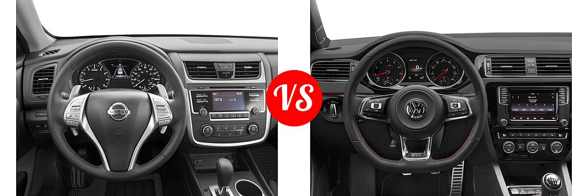 2016 Nissan Altima Sedan 2.5 SR / 3.5 SR vs. 2016 Volkswagen Jetta 2.0T GLI SE Sedan 2.0T GLI SE - Dashboard Comparison