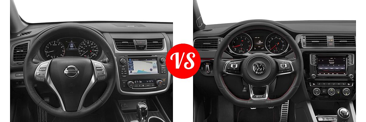 2016 Nissan Altima Sedan 2.5 SL / 3.5 SL vs. 2016 Volkswagen Jetta 2.0T GLI SE Sedan 2.0T GLI SE - Dashboard Comparison