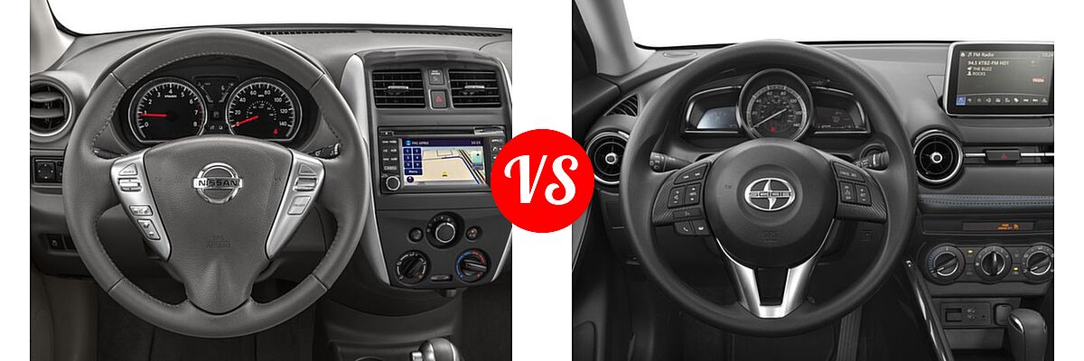 2016 Nissan Versa Sedan SL vs. 2016 Scion iA Sedan 4dr Sdn Auto (Natl) - Dashboard Comparison