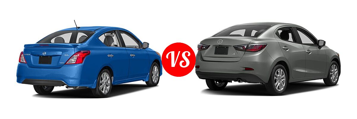 2016 Nissan Versa Sedan SL vs. 2016 Scion iA Sedan 4dr Sdn Auto (Natl) - Rear Right Comparison