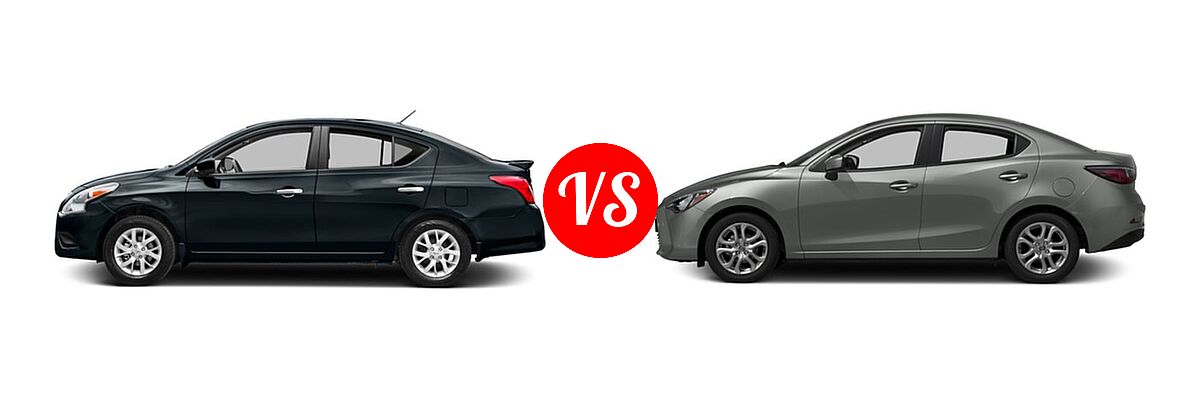 2016 Nissan Versa Sedan S / S Plus / SV vs. 2016 Scion iA Sedan 4dr Sdn Auto (Natl) - Side Comparison