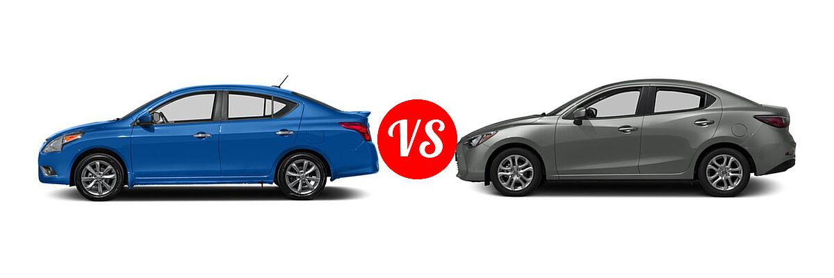 2016 Nissan Versa Sedan SL vs. 2016 Scion iA Sedan 4dr Sdn Auto (Natl) - Side Comparison