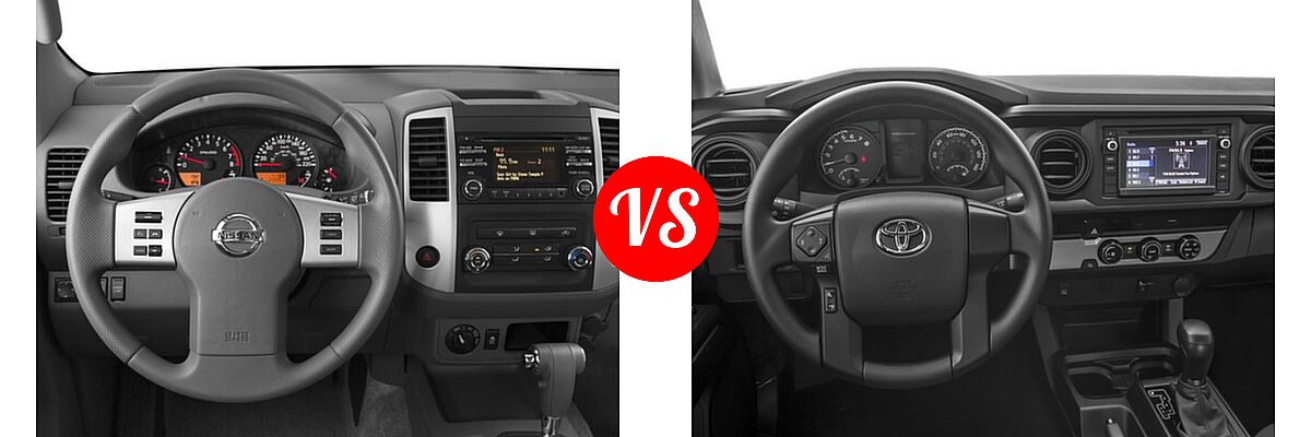 2016 Nissan Frontier Pickup SV vs. 2016 Toyota Tacoma Pickup SR - Dashboard Comparison