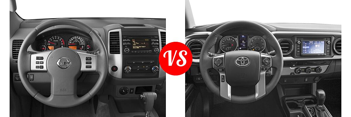 2016 Nissan Frontier Pickup SV vs. 2016 Toyota Tacoma Pickup SR5 - Dashboard Comparison