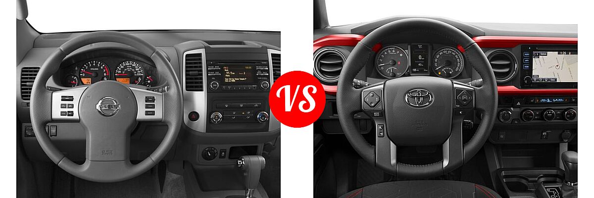 2016 Nissan Frontier Pickup SV vs. 2016 Toyota Tacoma Pickup TRD Off Road - Dashboard Comparison
