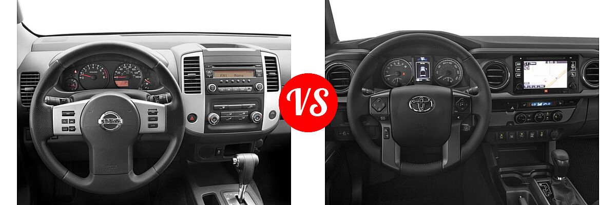 2016 Nissan Frontier Pickup S vs. 2016 Toyota Tacoma Pickup TRD Sport - Dashboard Comparison