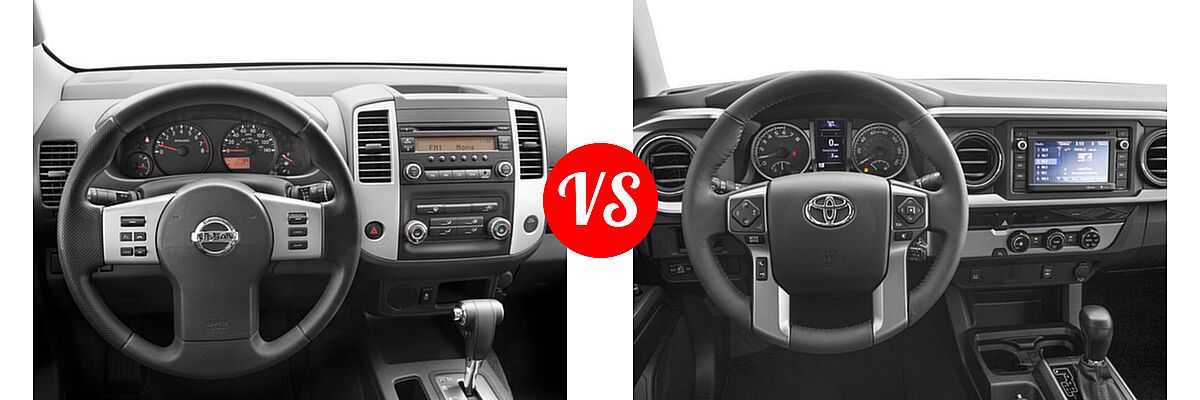 2016 Nissan Frontier Pickup S vs. 2016 Toyota Tacoma Pickup SR5 - Dashboard Comparison