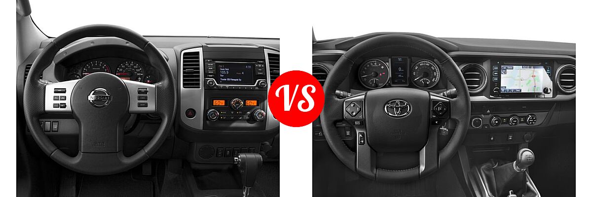 2016 Nissan Frontier Pickup SV vs. 2016 Toyota Tacoma Pickup TRD Off Road - Dashboard Comparison