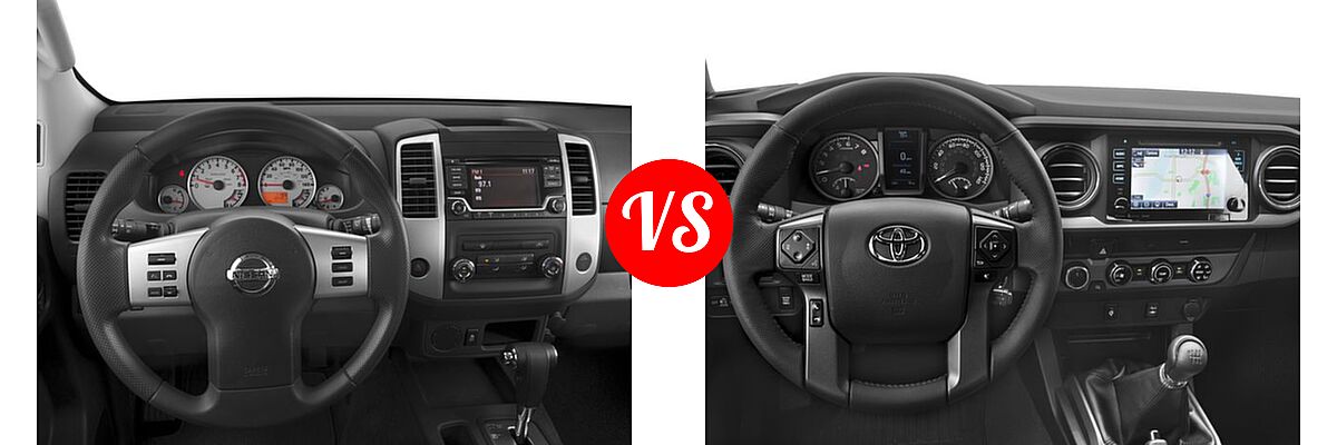 2016 Nissan Frontier Pickup Desert Runner vs. 2016 Toyota Tacoma Pickup TRD Off Road - Dashboard Comparison