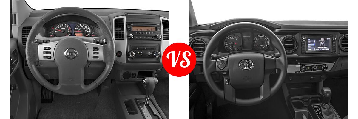 2016 Nissan Frontier Pickup S vs. 2016 Toyota Tacoma Pickup SR - Dashboard Comparison