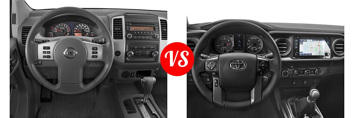 2016 Nissan Frontier Pickup S vs. 2016 Toyota Tacoma Pickup TRD Off Road - Dashboard Comparison