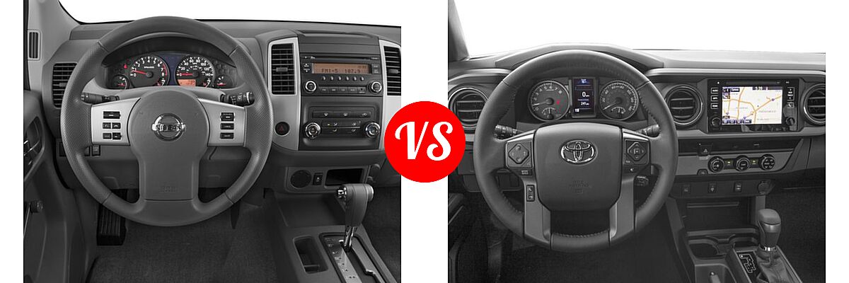 2016 Nissan Frontier Pickup S vs. 2016 Toyota Tacoma Pickup TRD Sport - Dashboard Comparison