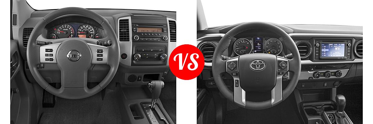 2016 Nissan Frontier Pickup S vs. 2016 Toyota Tacoma Pickup SR5 - Dashboard Comparison