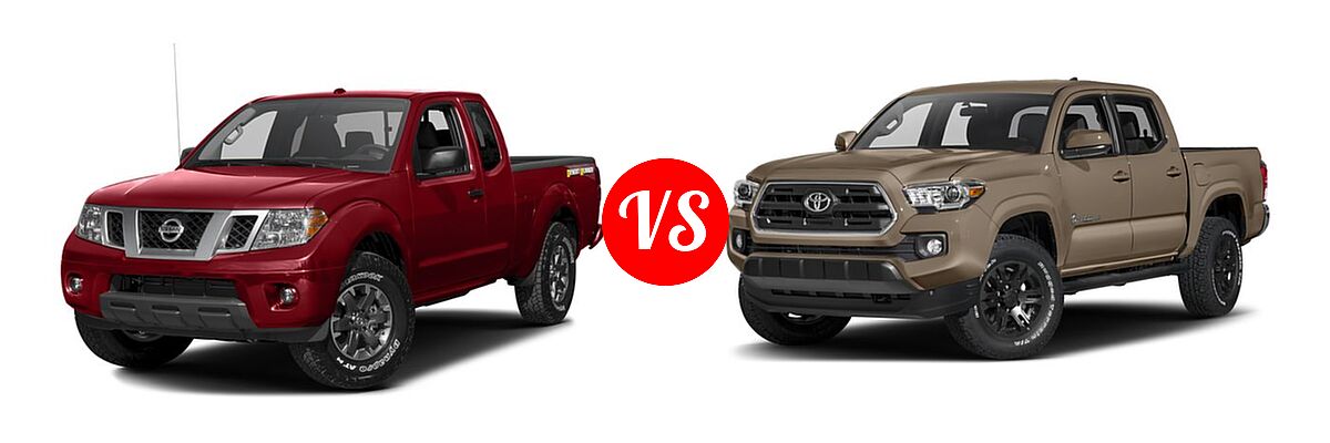 2016 Nissan Frontier Pickup Desert Runner vs. 2016 Toyota Tacoma Pickup SR5 - Front Left Comparison