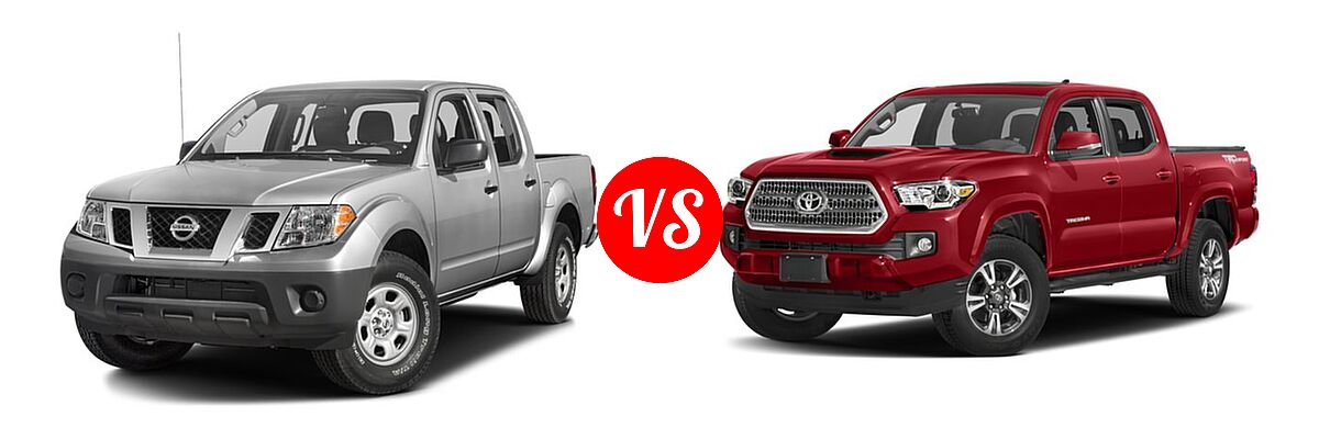 2016 Nissan Frontier Pickup S vs. 2016 Toyota Tacoma Pickup TRD Sport - Front Left Comparison