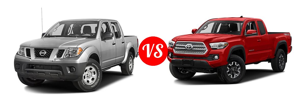2016 Nissan Frontier Pickup S vs. 2016 Toyota Tacoma Pickup TRD Off Road - Front Left Comparison