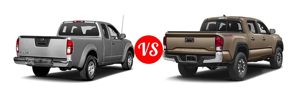 2016 Nissan Frontier Pickup S vs. 2016 Toyota Tacoma Pickup TRD Off Road - Rear Right Comparison