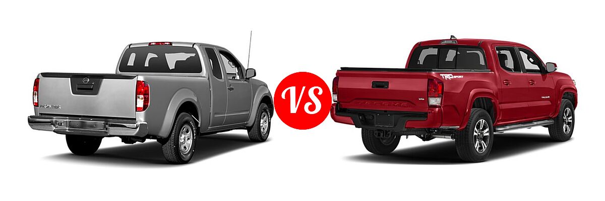 2016 Nissan Frontier Pickup S vs. 2016 Toyota Tacoma Pickup TRD Sport - Rear Right Comparison