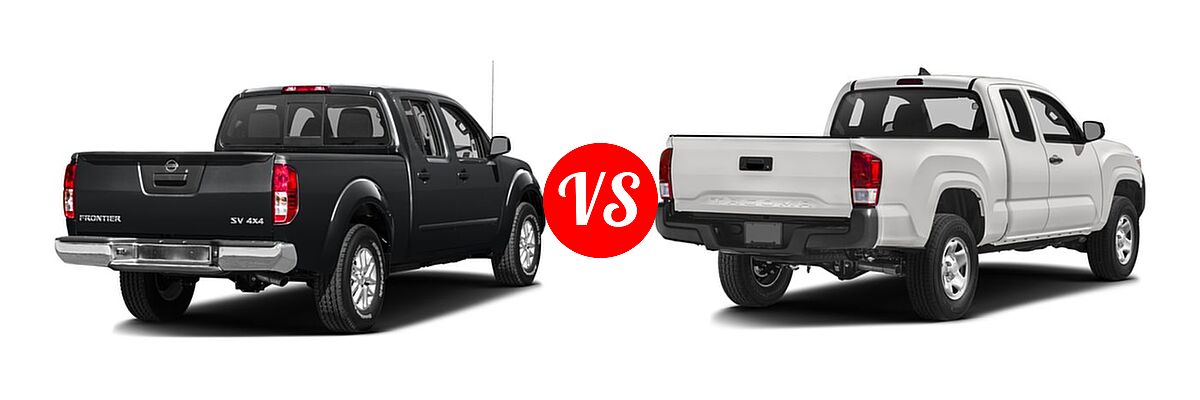2016 Nissan Frontier Pickup SV vs. 2016 Toyota Tacoma Pickup SR - Rear Right Comparison