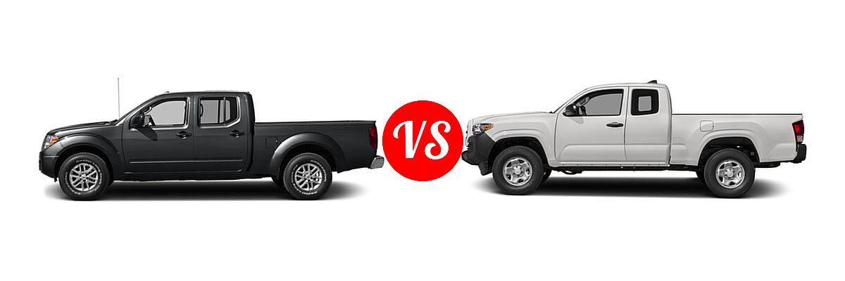 2016 Nissan Frontier Pickup SV vs. 2016 Toyota Tacoma Pickup SR - Side Comparison