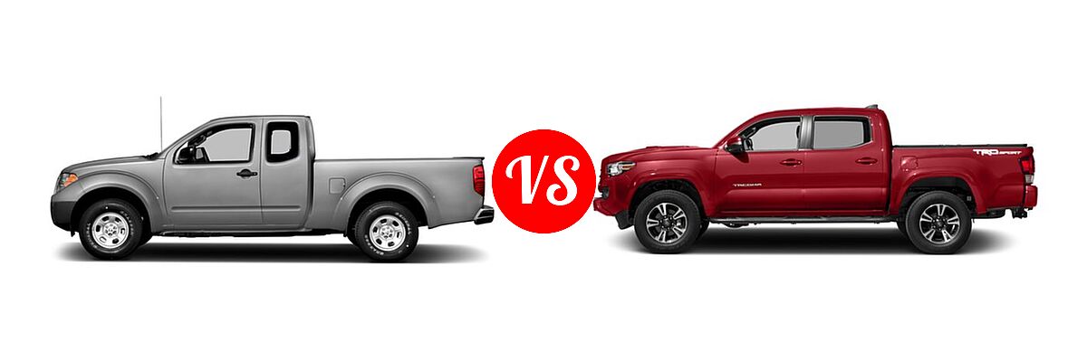 2016 Nissan Frontier Pickup S vs. 2016 Toyota Tacoma Pickup TRD Sport - Side Comparison