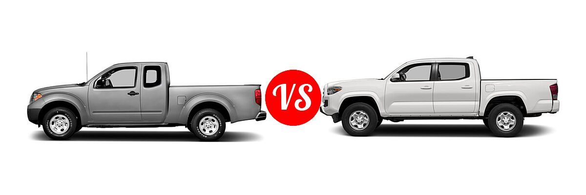 2016 Nissan Frontier Pickup S vs. 2016 Toyota Tacoma Pickup SR - Side Comparison