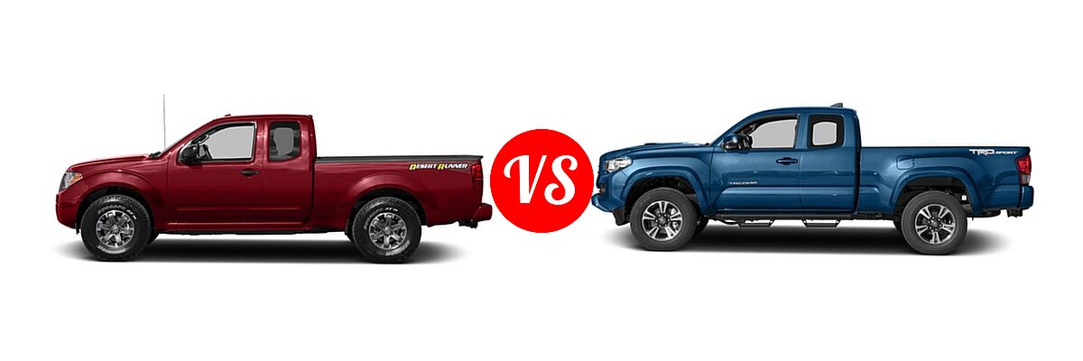 2016 Nissan Frontier Pickup Desert Runner vs. 2016 Toyota Tacoma Pickup TRD Sport - Side Comparison
