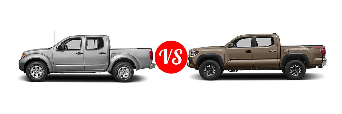 2016 Nissan Frontier Pickup S vs. 2016 Toyota Tacoma Pickup TRD Off Road - Side Comparison