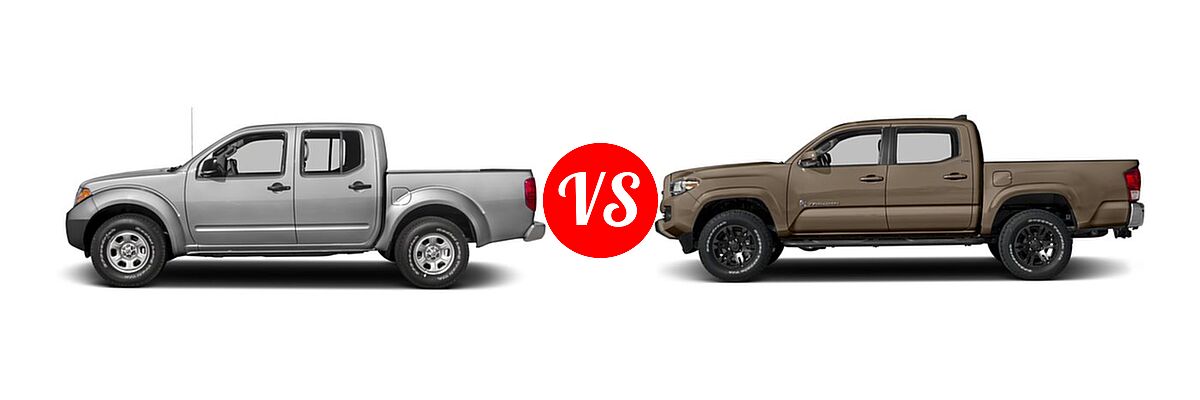 2016 Nissan Frontier Pickup S vs. 2016 Toyota Tacoma Pickup SR5 - Side Comparison