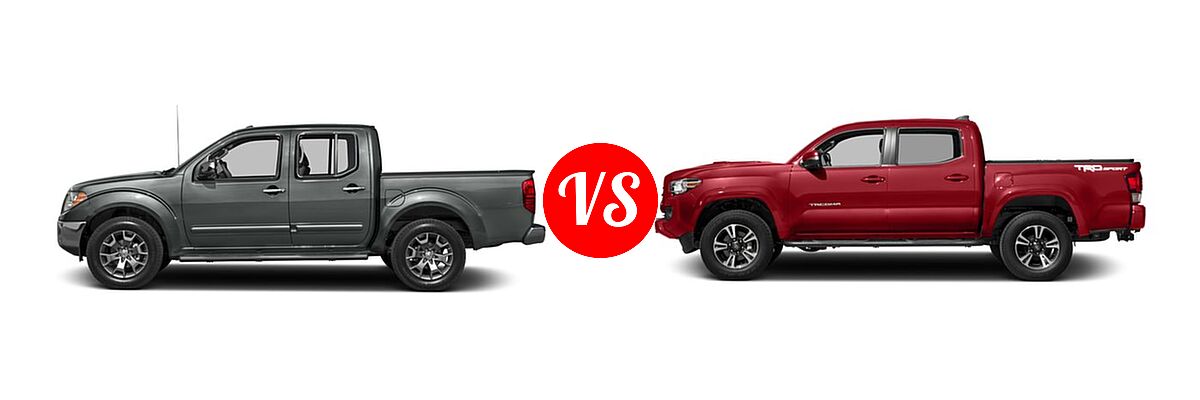2016 Nissan Frontier Pickup SL vs. 2016 Toyota Tacoma Pickup TRD Sport - Side Comparison