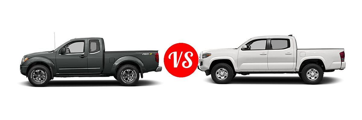 2016 Nissan Frontier Pickup PRO-4X vs. 2016 Toyota Tacoma Pickup SR - Side Comparison