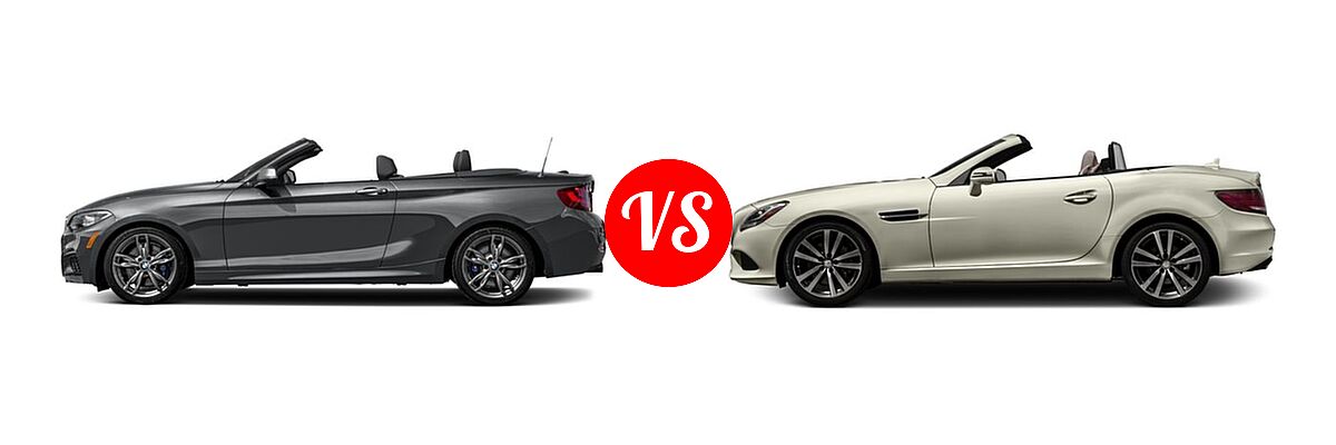 2017 BMW 2 Series M240i xDrive Convertible M240i xDrive vs. 2017 Mercedes-Benz SLC-Class Convertible SLC 300 - Side Comparison